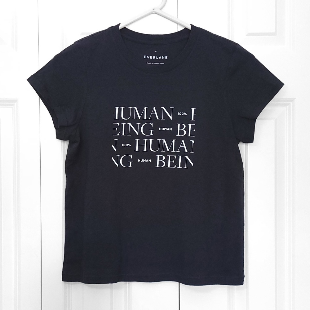 Everlane Graphic T-shirt 100% Human Black Short Sleeved Top